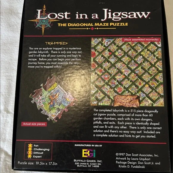 Lost in a Jigsaw - Brown Diagonal Maze Puzzle - Picture 3 of 3